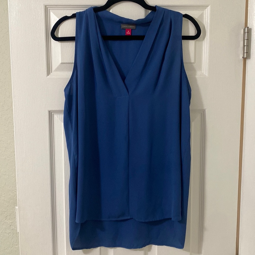 Vince Camuto Blue V-neck Blouse
